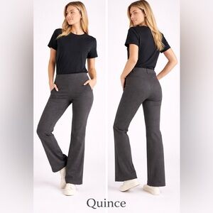Quince Charcoal Boot-Cut Pants